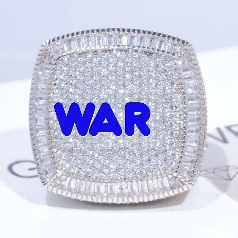 CUSTOM LETTER 3D ICED RING made by The GUU Shop