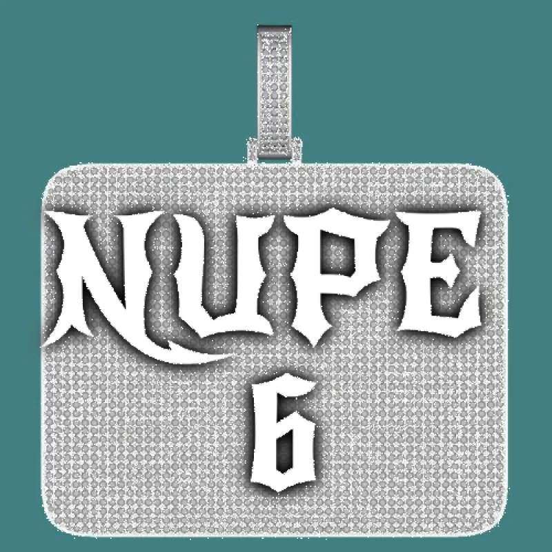 CUSTOM LETTER NECKLACE 3D BIG SQUARE made by The GUU Shop