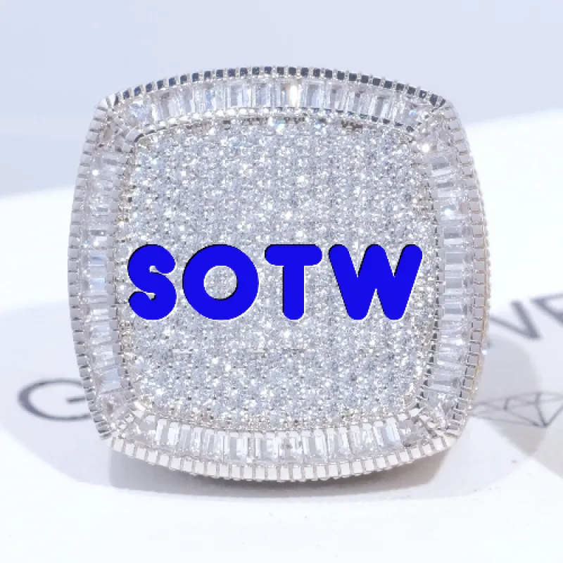 CUSTOM LETTER 3D ICED RING made by The GUU Shop