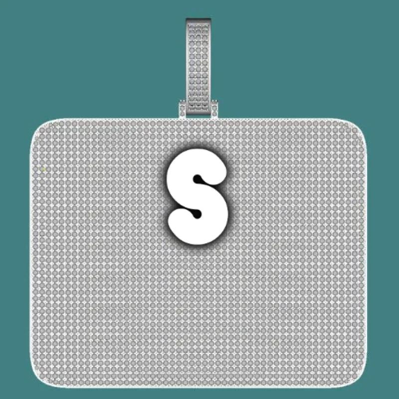 CUSTOM LETTER NECKLACE 3D BIG SQUARE made by The GUU Shop