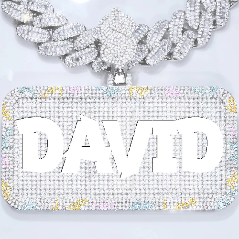CUSTOM LETTER NECKLACE 3D COLORFUL SQUARE made by The GUU Shop