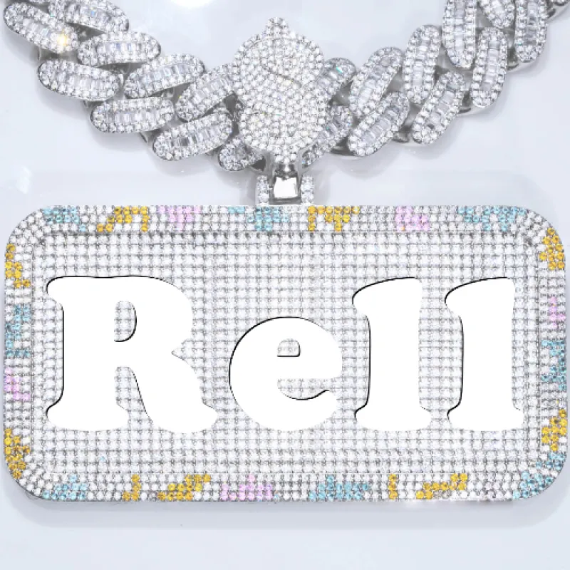 CUSTOM LETTER NECKLACE 3D COLORFUL SQUARE made by The GUU Shop