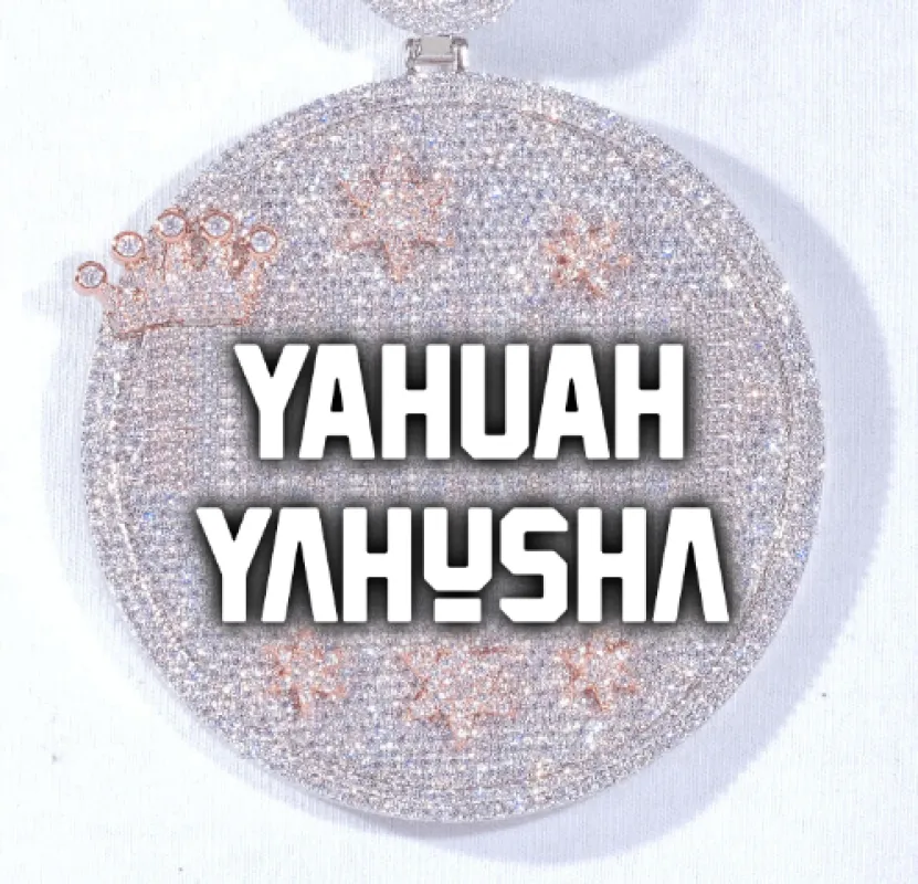CUSTOM LETTER NECKLACE 3D BIG CROWN DISC made by The GUU Shop