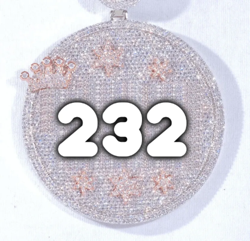 CUSTOM LETTER NECKLACE 3D BIG CROWN DISC made by The GUU Shop