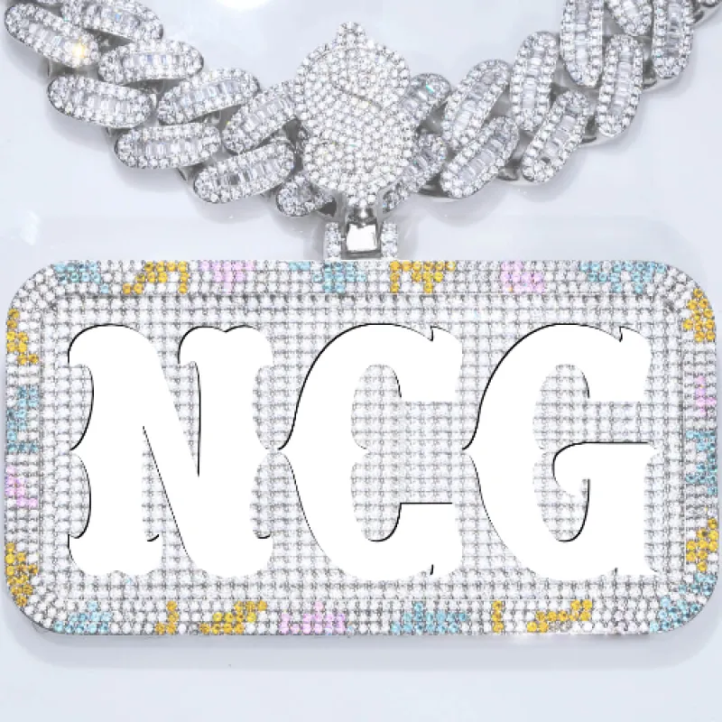 CUSTOM LETTER NECKLACE 3D COLORFUL SQUARE made by The GUU Shop