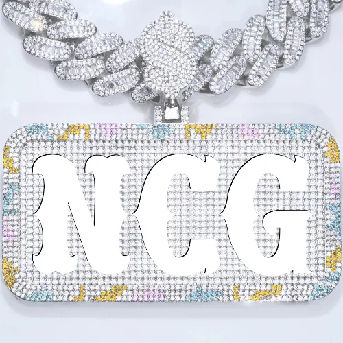 CUSTOM LETTER NECKLACE 3D COLORFUL SQUARE sold by The GUU Shop