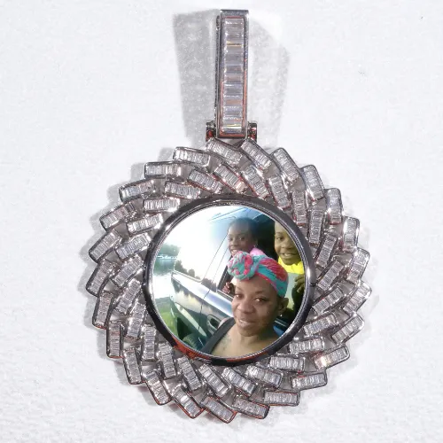 Large 3D Baguette Custom Picture Pendant sold by The GUU Shop