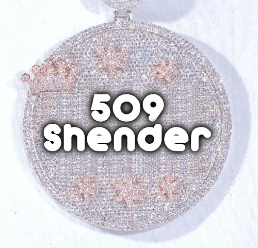 CUSTOM LETTER NECKLACE 3D BIG CROWN DISC made by The GUU Shop