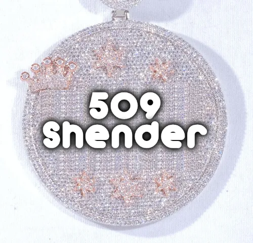 CUSTOM LETTER NECKLACE 3D BIG CROWN DISC sold by The GUU Shop