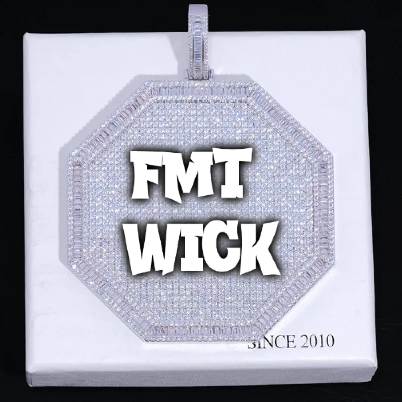 CUSTOM LETTER NECKLACE 3D BIG OCTAGON made by The GUU Shop