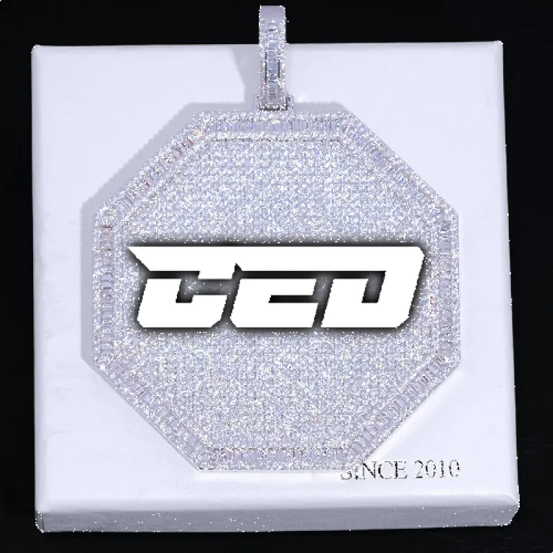 CUSTOM LETTER NECKLACE 3D BIG OCTAGON made by The GUU Shop