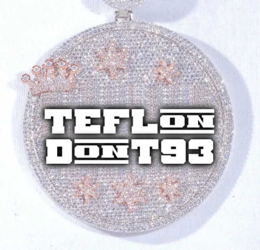 CUSTOM LETTER NECKLACE 3D BIG CROWN DISC made by The GUU Shop