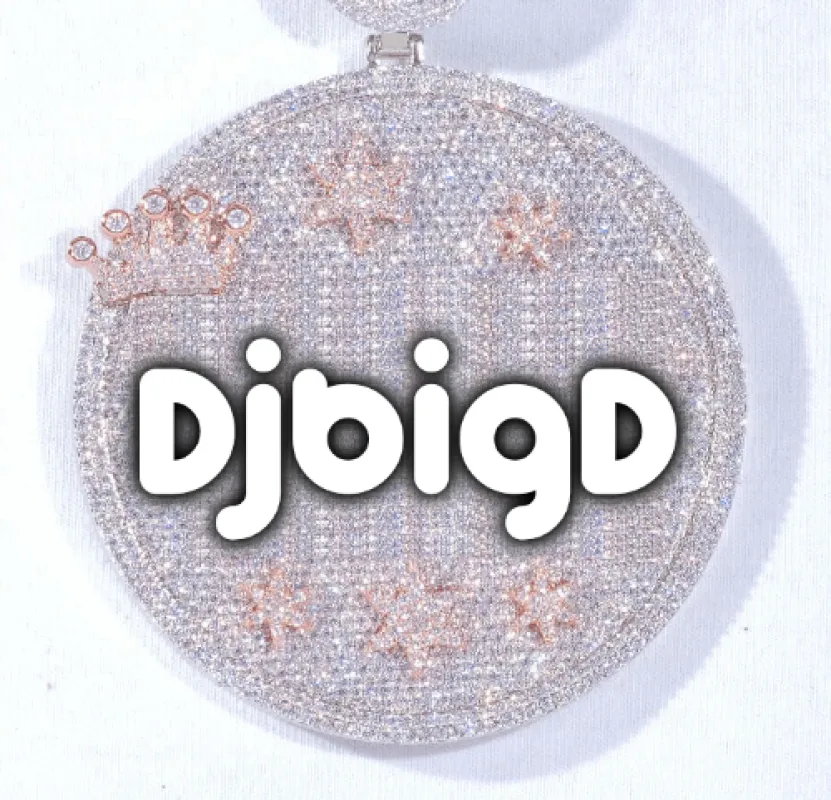 CUSTOM LETTER NECKLACE 3D BIG CROWN DISC made by The GUU Shop