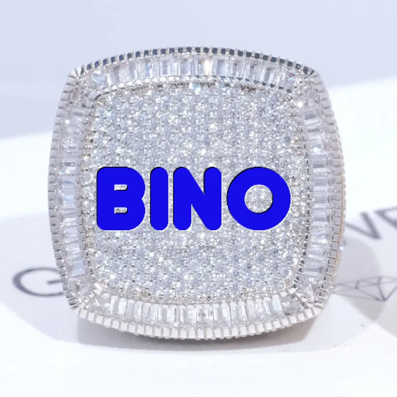 CUSTOM LETTER 3D ICED RING made by The GUU Shop