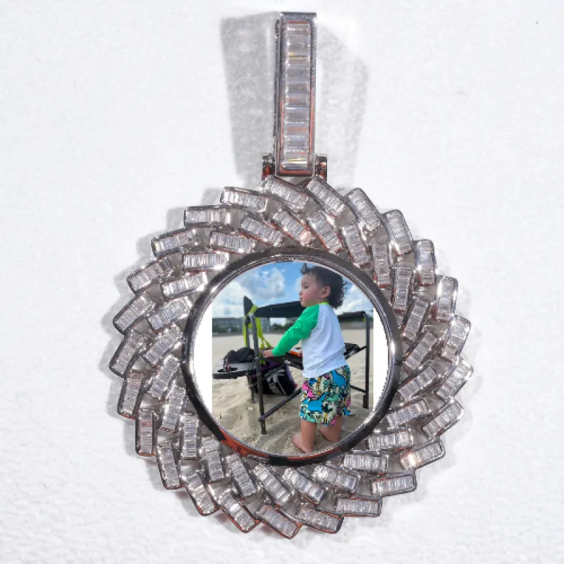 Large 3D Baguette Custom Picture Pendant made by The GUU Shop
