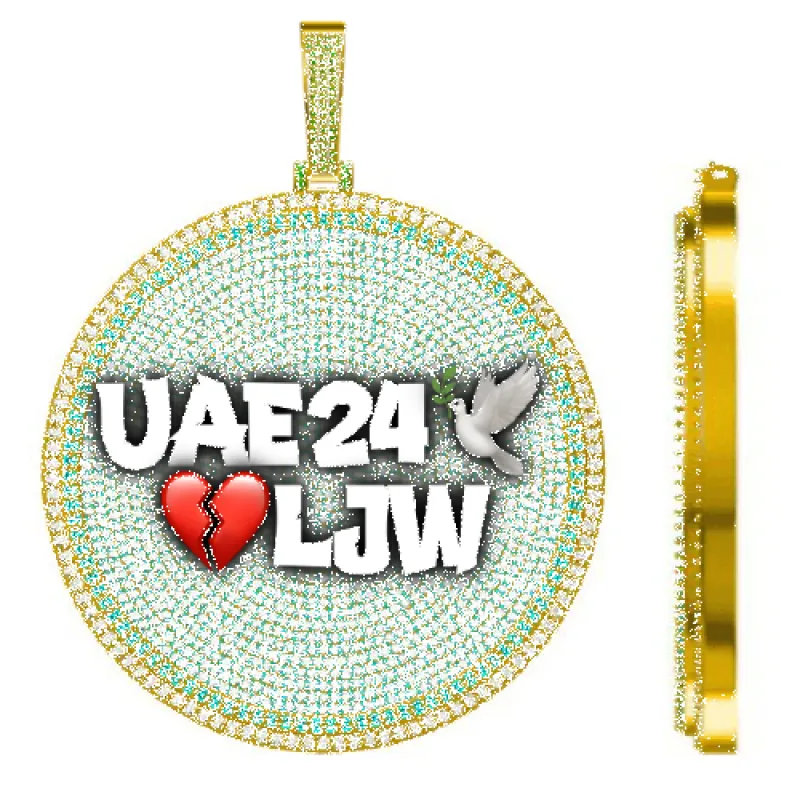 CUSTOM LETTER NECKLACE 3D BIG DISC made by The GUU Shop