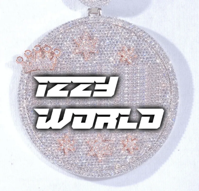 CUSTOM LETTER NECKLACE 3D BIG CROWN DISC made by The GUU Shop