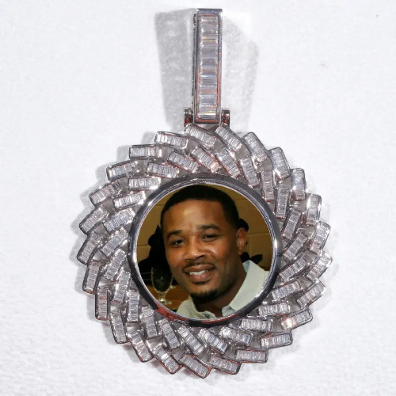 Large 3D Baguette Custom Picture Pendant made by The GUU Shop
