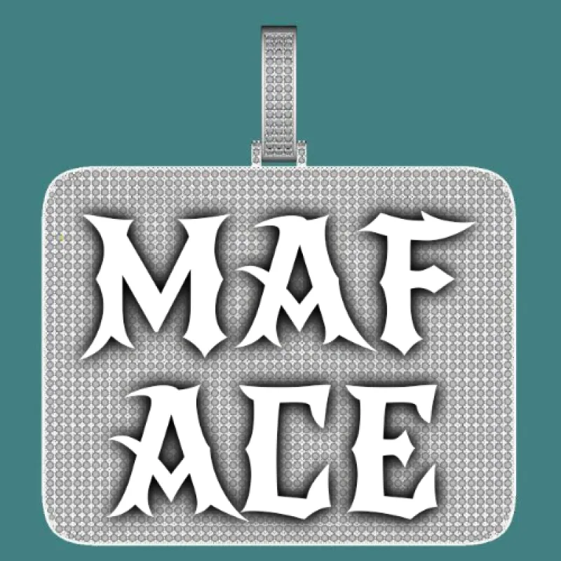 CUSTOM LETTER NECKLACE 3D BIG SQUARE made by The GUU Shop