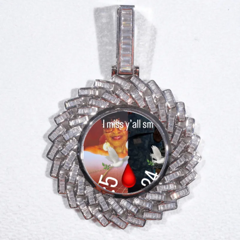 Large 3D Baguette Custom Picture Pendant made by The GUU Shop