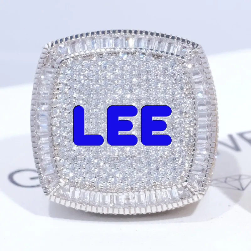 CUSTOM LETTER 3D ICED RING made by The GUU Shop