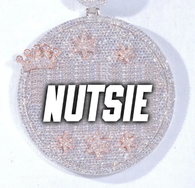 CUSTOM LETTER NECKLACE 3D BIG CROWN DISC made by The GUU Shop