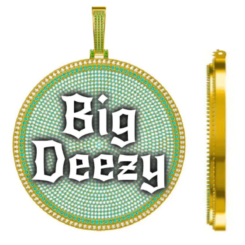 CUSTOM LETTER NECKLACE 3D BIG DISC made by The GUU Shop