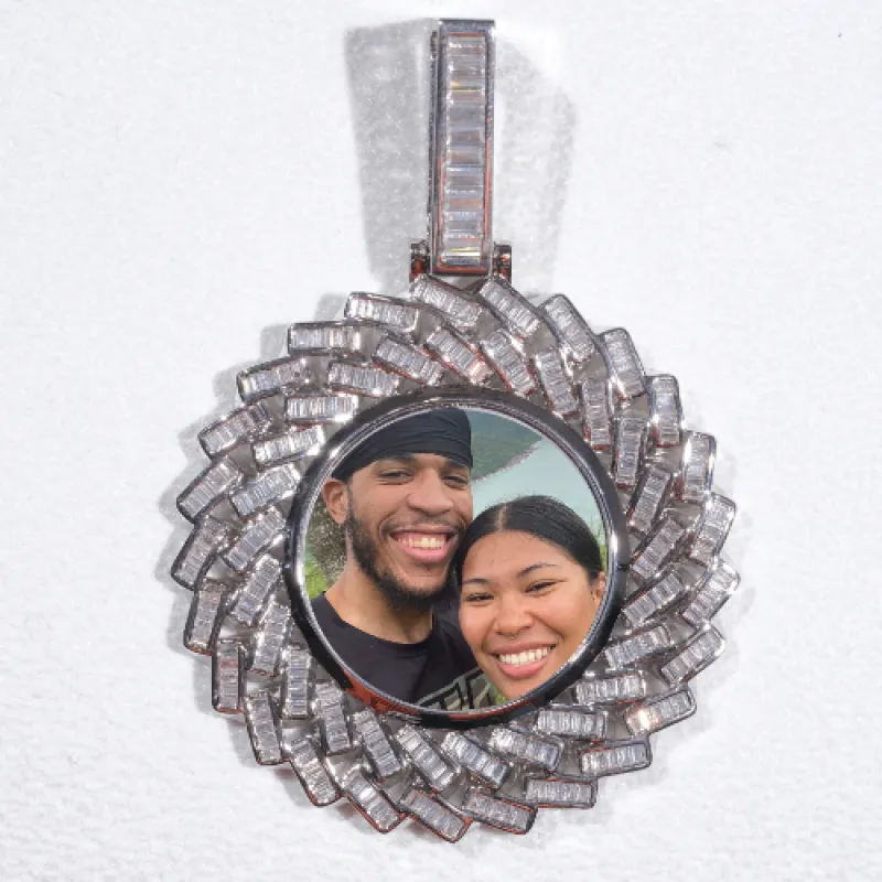 Large 3D Baguette Custom Picture Pendant made by The GUU Shop
