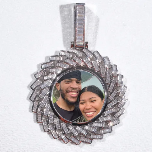 Large 3D Baguette Custom Picture Pendant sold by The GUU Shop