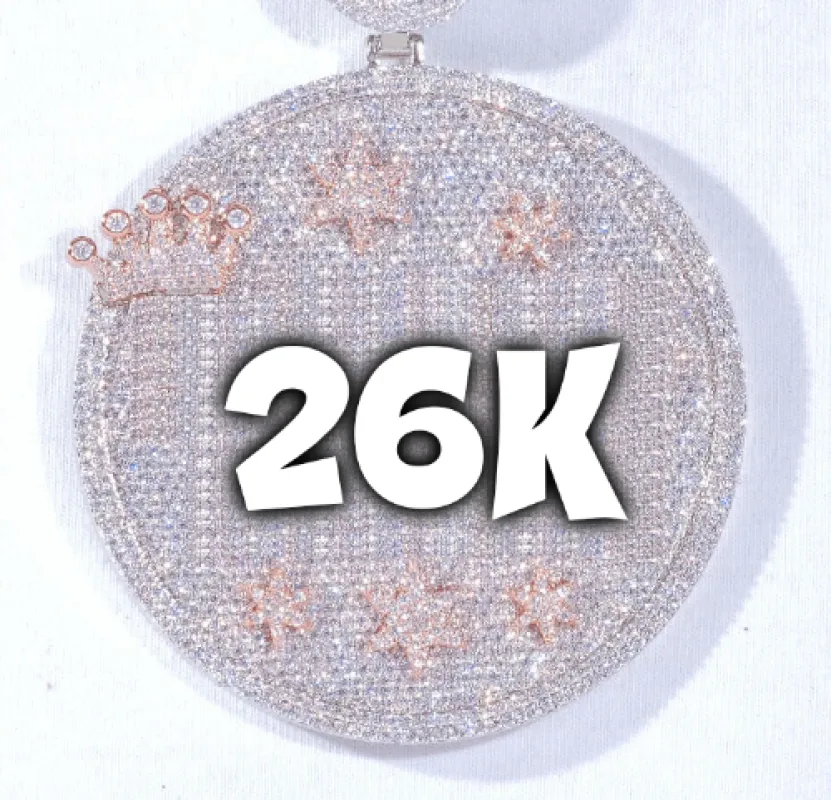 CUSTOM LETTER NECKLACE 3D BIG CROWN DISC made by The GUU Shop