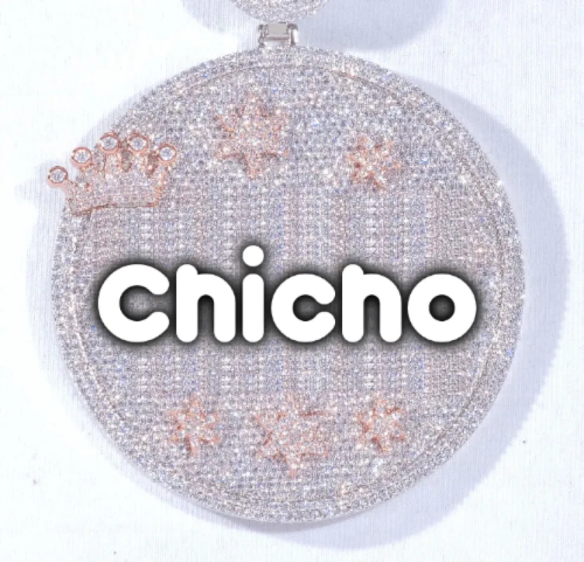 CUSTOM LETTER NECKLACE 3D BIG CROWN DISC made by The GUU Shop
