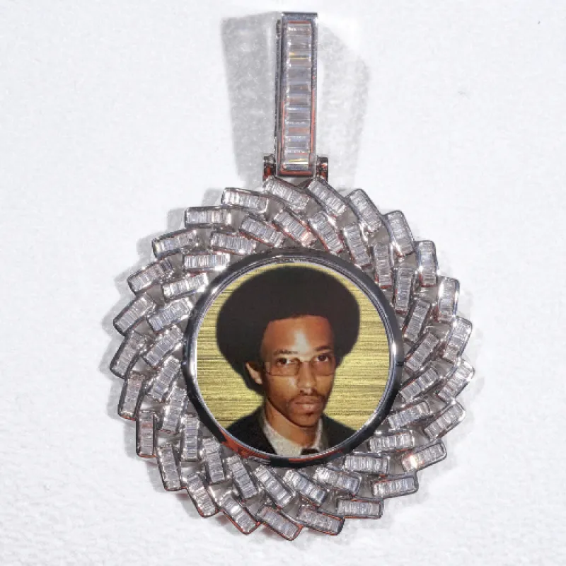 Large 3D Baguette Custom Picture Pendant made by The GUU Shop