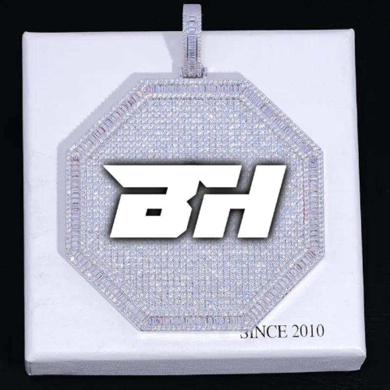 CUSTOM LETTER NECKLACE 3D BIG OCTAGON made by The GUU Shop