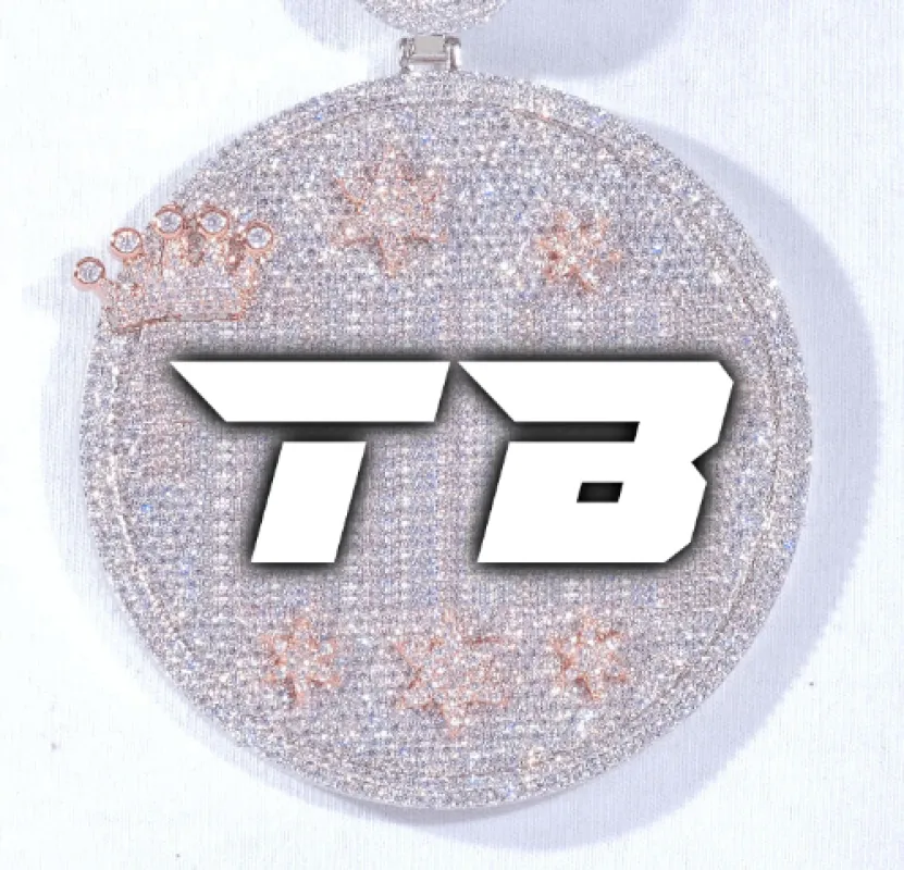 CUSTOM LETTER NECKLACE 3D BIG CROWN DISC made by The GUU Shop