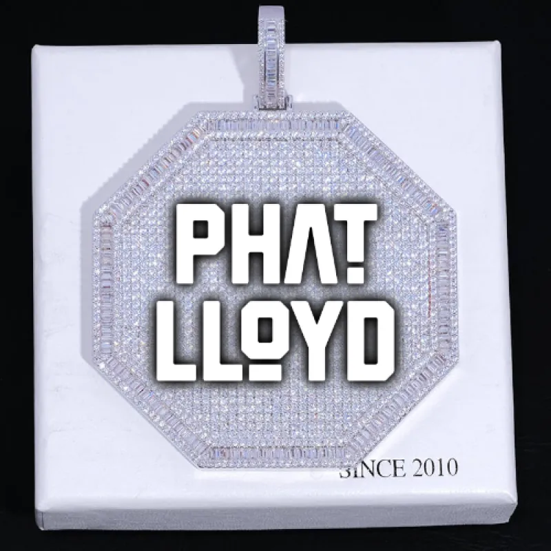 CUSTOM LETTER NECKLACE 3D BIG OCTAGON made by The GUU Shop