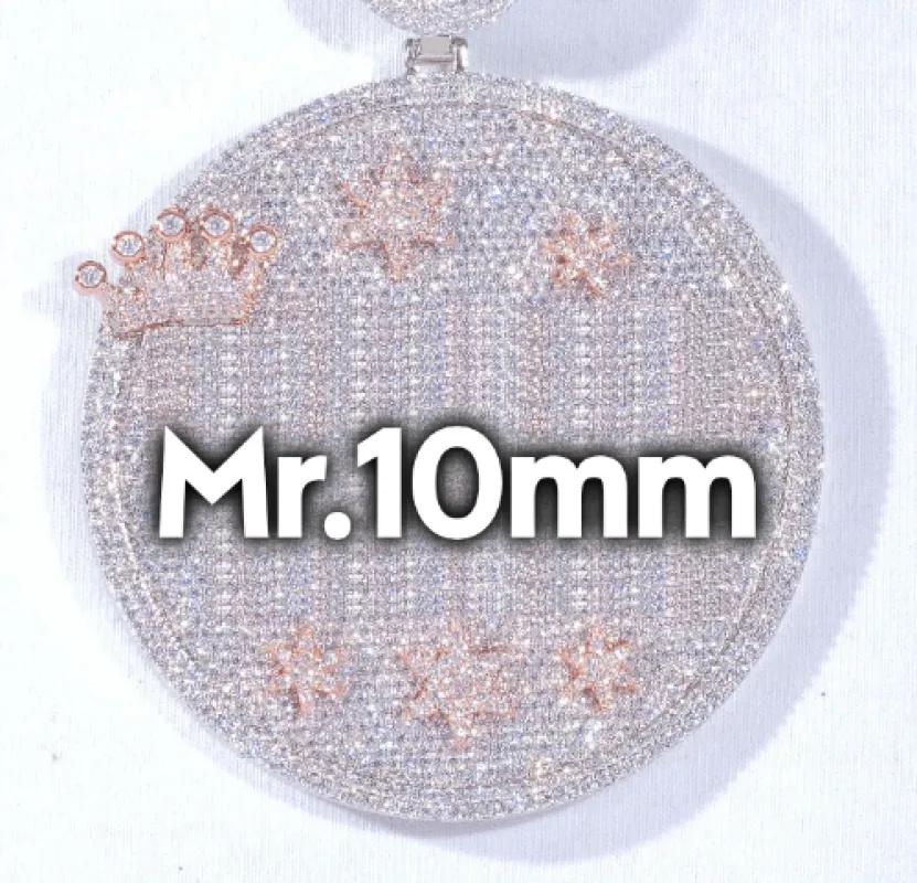 CUSTOM LETTER NECKLACE 3D BIG CROWN DISC made by The GUU Shop