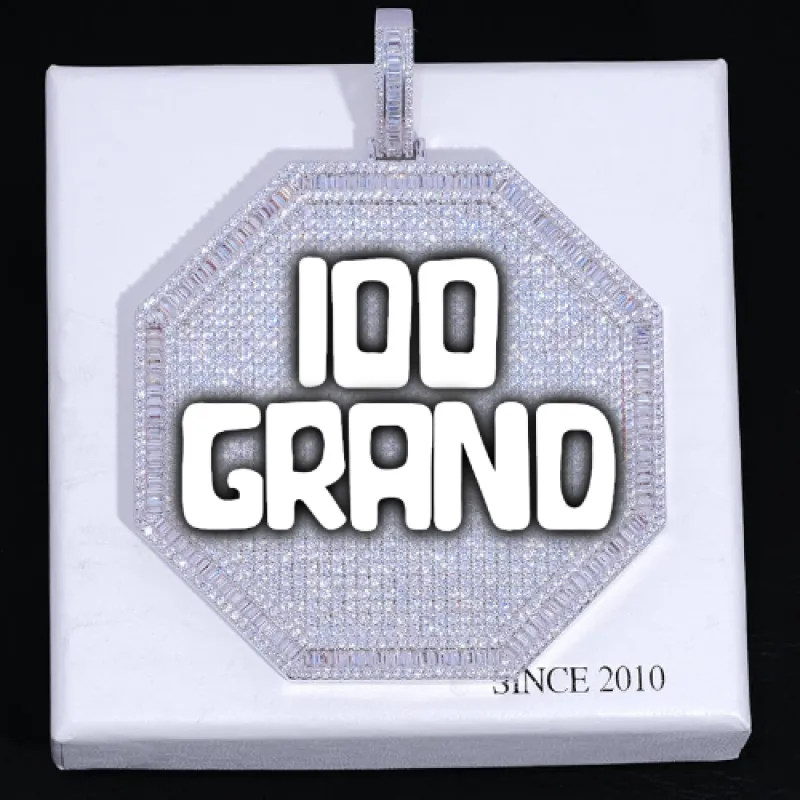 CUSTOM LETTER NECKLACE 3D BIG OCTAGON made by The GUU Shop
