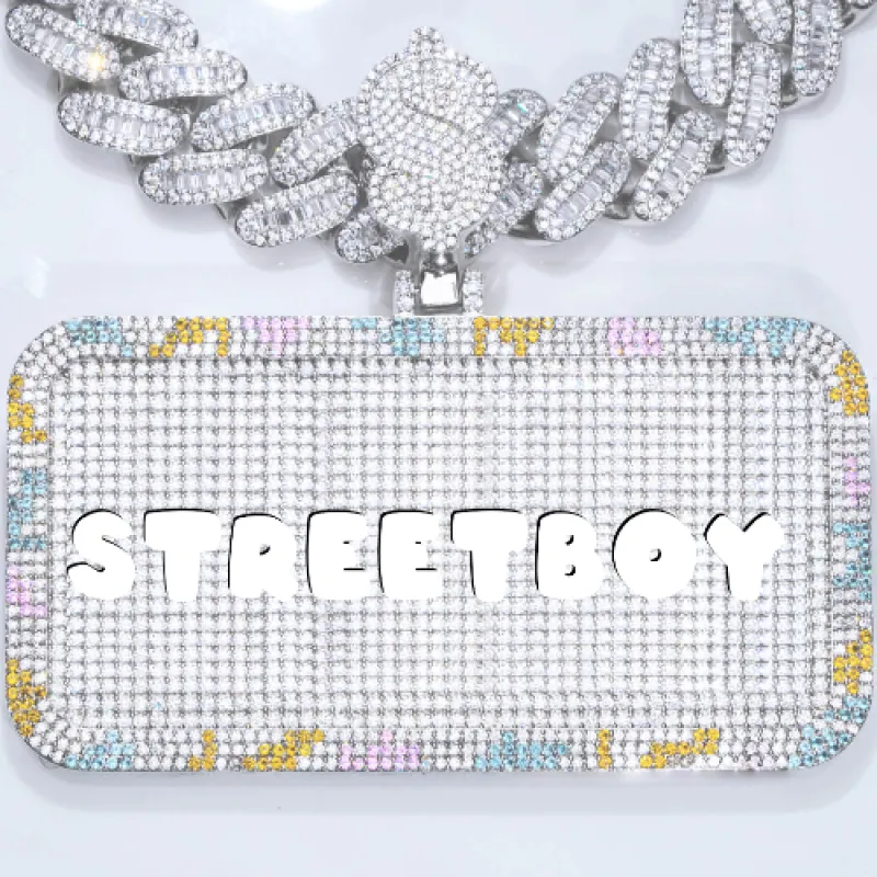 CUSTOM LETTER NECKLACE 3D COLORFUL SQUARE made by The GUU Shop