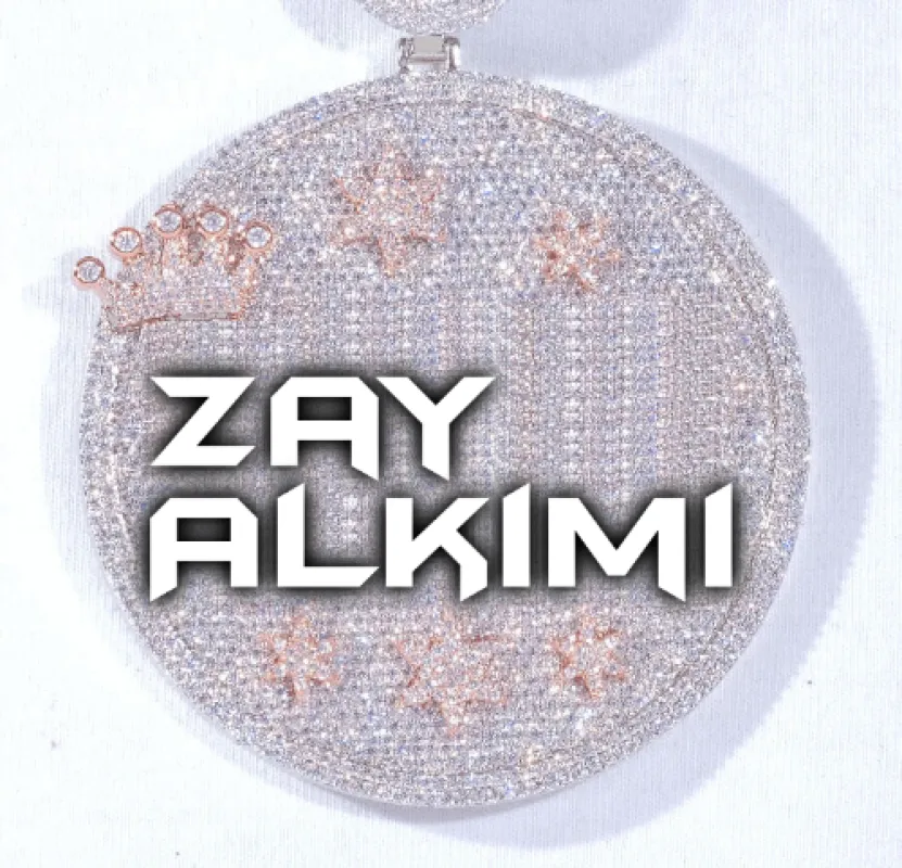CUSTOM LETTER NECKLACE 3D BIG CROWN DISC made by The GUU Shop