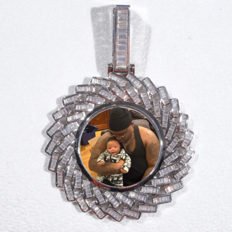 Large 3D Baguette Custom Picture Pendant made by The GUU Shop