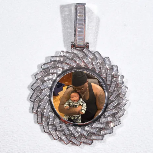Large 3D Baguette Custom Picture Pendant sold by The GUU Shop