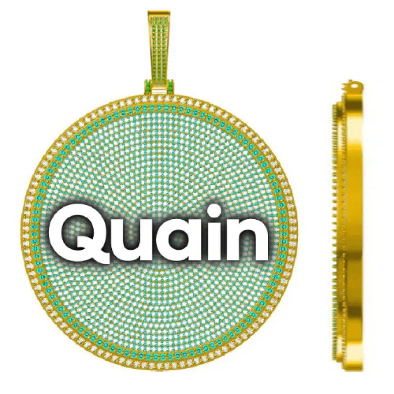 CUSTOM LETTER NECKLACE 3D BIG DISC made by The GUU Shop