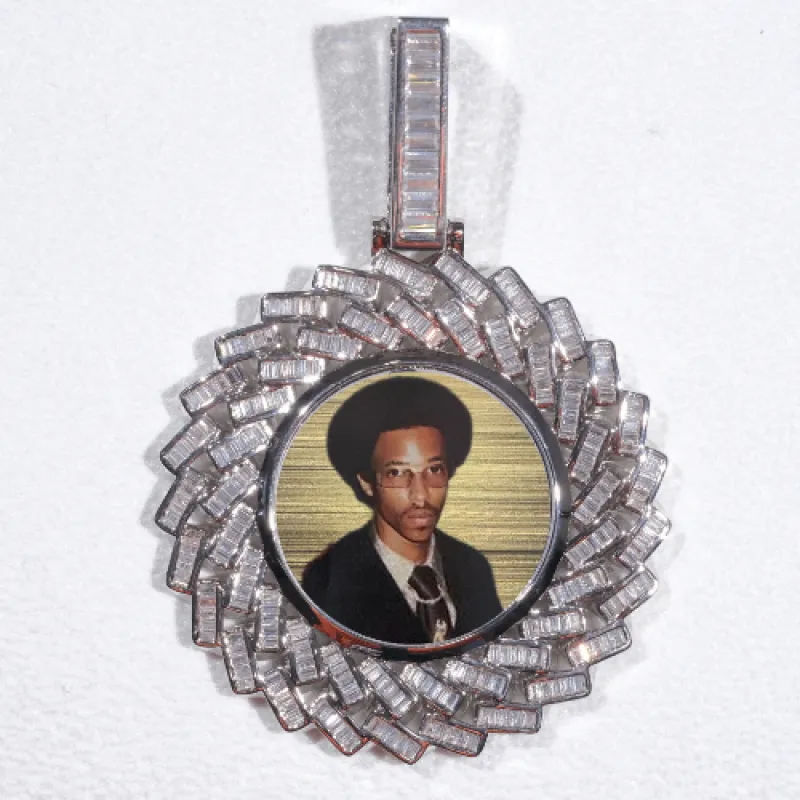 Large 3D Baguette Custom Picture Pendant made by The GUU Shop