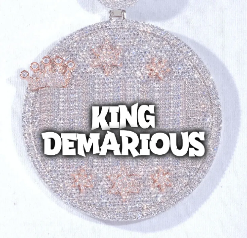 CUSTOM LETTER NECKLACE 3D BIG CROWN DISC made by The GUU Shop