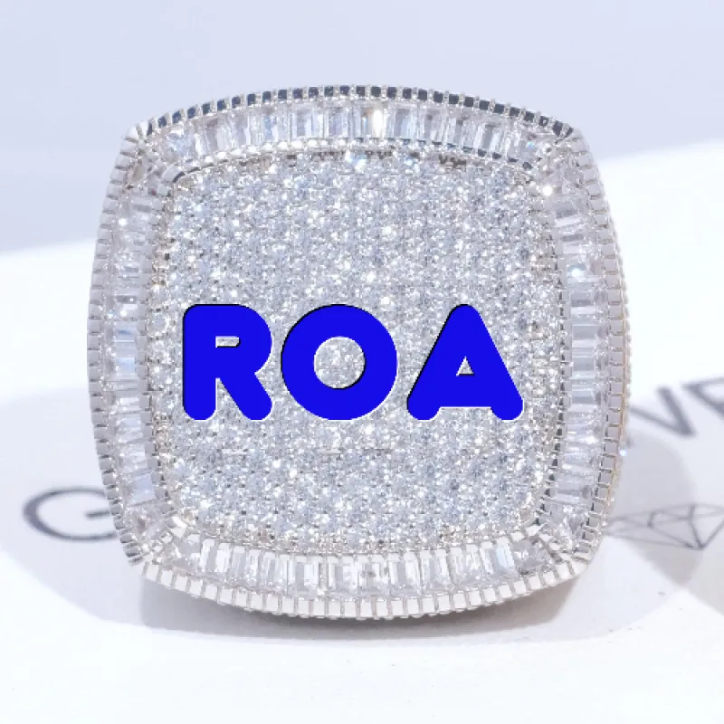 CUSTOM LETTER 3D ICED RING made by The GUU Shop