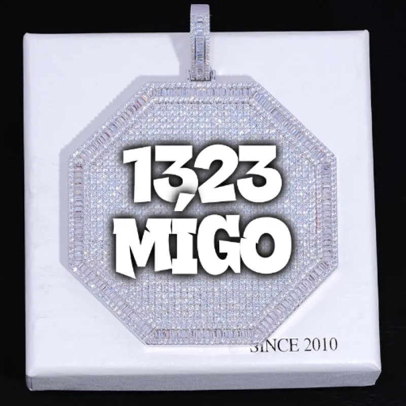 CUSTOM LETTER NECKLACE 3D BIG OCTAGON made by The GUU Shop