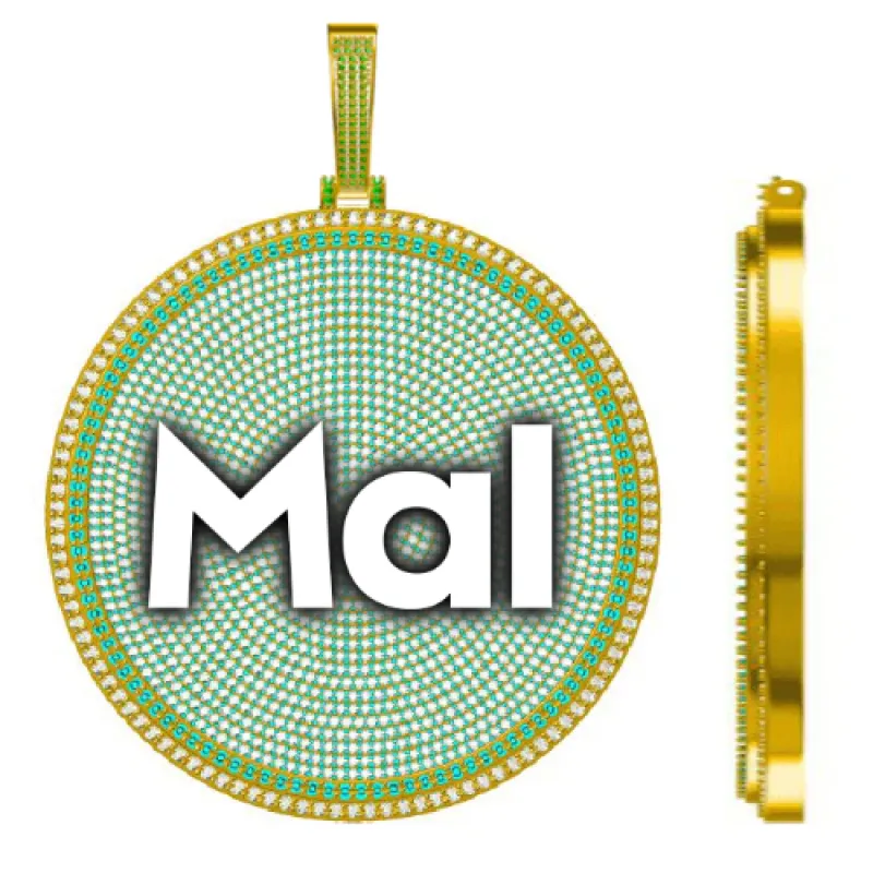 CUSTOM LETTER NECKLACE 3D BIG DISC made by The GUU Shop