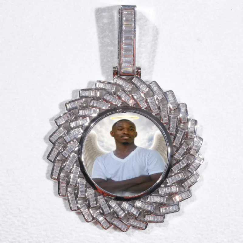 Large 3D Baguette Custom Picture Pendant made by The GUU Shop