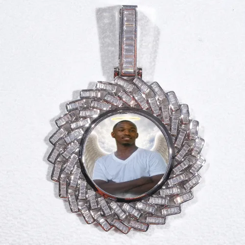 Large 3D Baguette Custom Picture Pendant sold by The GUU Shop