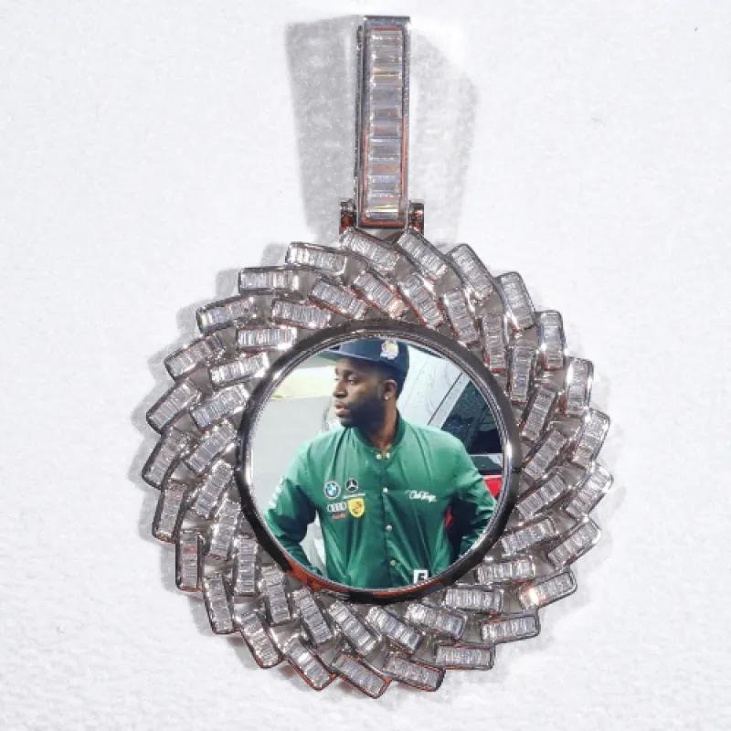Large 3D Baguette Custom Picture Pendant made by The GUU Shop
